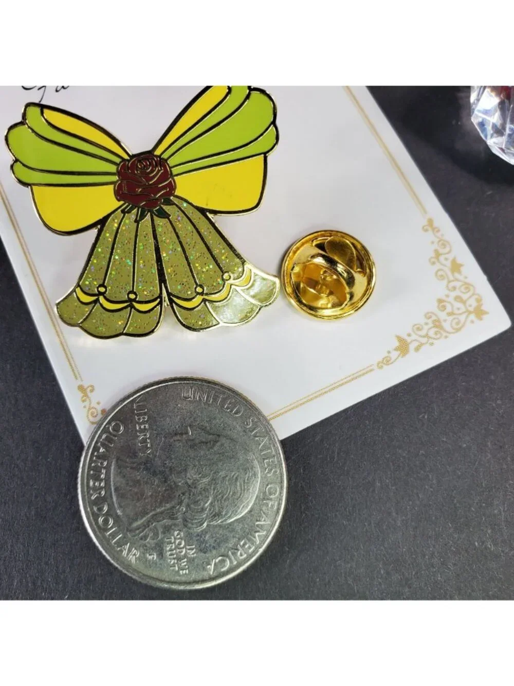 Beauty Beast Belle Lapel Pin Hair Bow Rose Badge Brooch Accessories Jewelry Pin